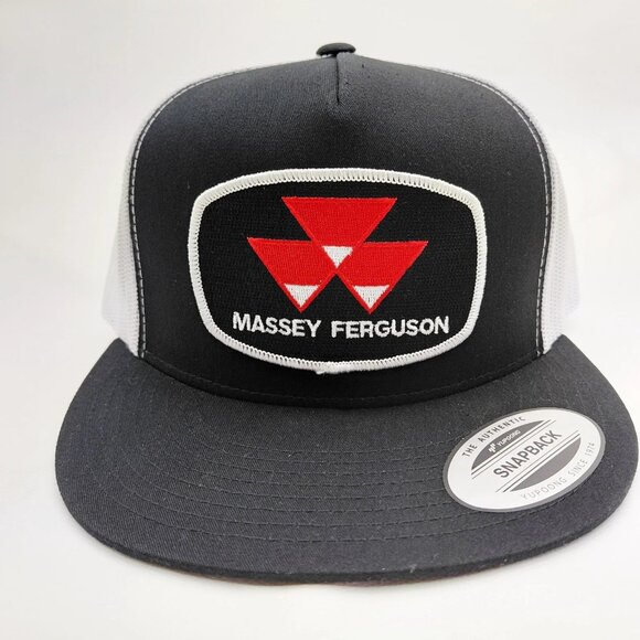 Massey Ferguson Tractor Hat Trucker Cap Snapback Flat Bill Mesh Farming USA NEW main image 5